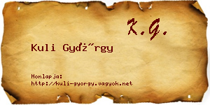Kuli György névjegykártya