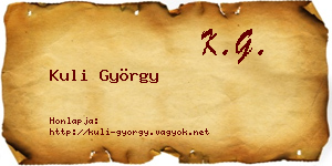 Kuli György névjegykártya