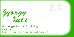 gyorgy kuli business card