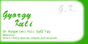 gyorgy kuli business card